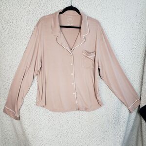 Cozy Earth Bamboo Pajama Top Womens Tall XXL Blush Pink Luxe Sleepwear Soft Girl